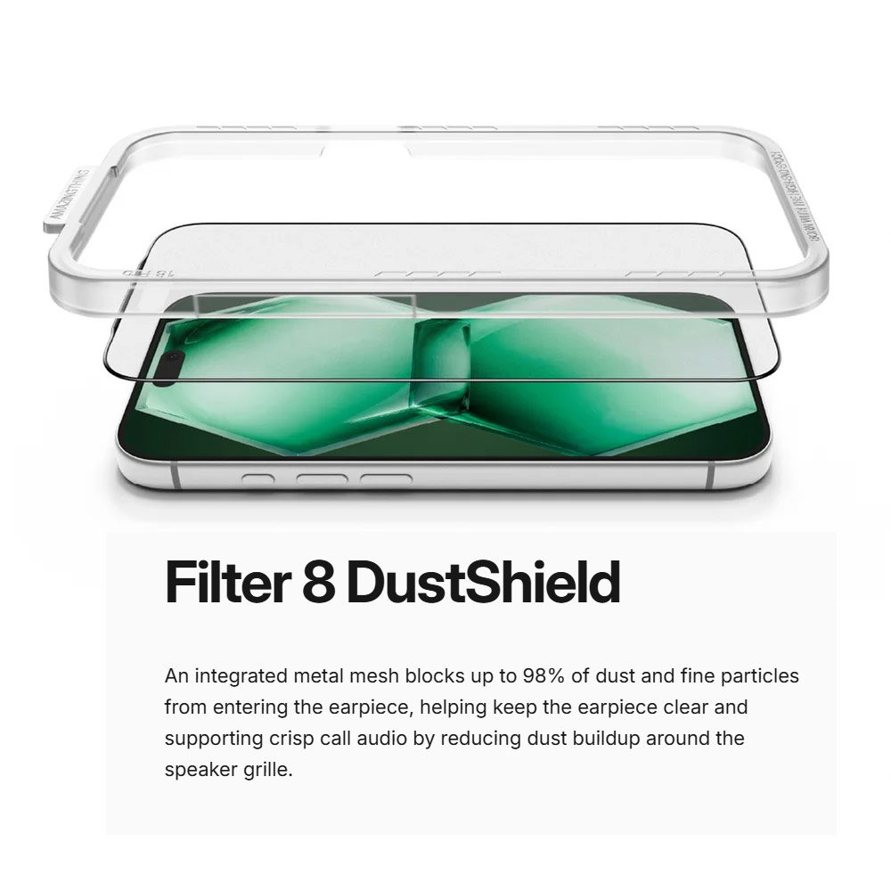 Picture of Apple iPhone 18 Pro Screen Protector | Amazingthing Titan Vision Matte 3D Frame Full Tempered Glass Screen Protector with Dust Filter for iPhone 18 Pro - Matte