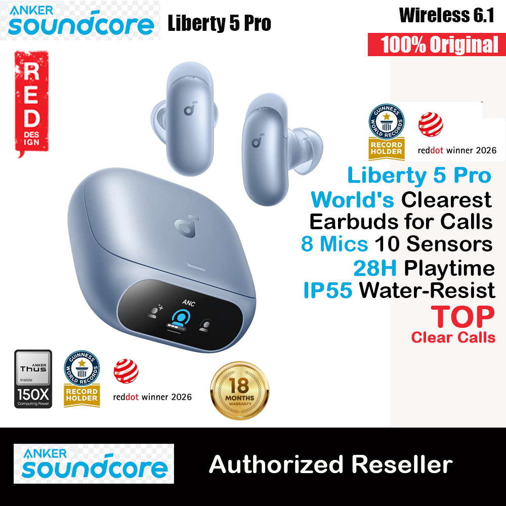 Picture of Soundcore by Anker Liberty 5 Pro ANC Wireless Earbuds Guinness World Records Clearest Clear Calls Adaptive Noise Cancelling LDAC Hi-Res Audio TWS Earbuds (Pearl Blue) Red Design- Red Design Cases, Red Design Covers, iPad Cases and a wide selection of Red Design Accessories in Malaysia, Sabah, Sarawak and Singapore 