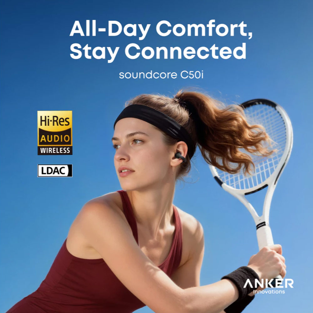 Picture of soundcore by ANKER C50i Open Ear Earbuds Clip Earphone Comfort Stable Fit Free Sport Earbud with Strong Bass Clear Call (White)