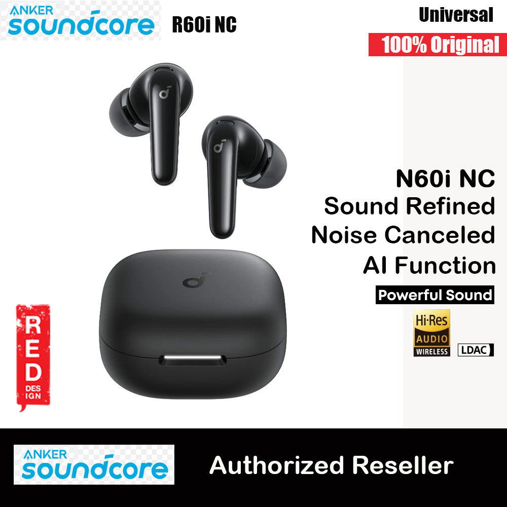 Picture of Soundcore by Anker R60i NC Wireless Earbuds -52dB Adaptive Noise-Cancelling Hi-Res Clarify Sound AI Assistant 50Hours (Black) Red Design- Red Design Cases, Red Design Covers, iPad Cases and a wide selection of Red Design Accessories in Malaysia, Sabah, Sarawak and Singapore 