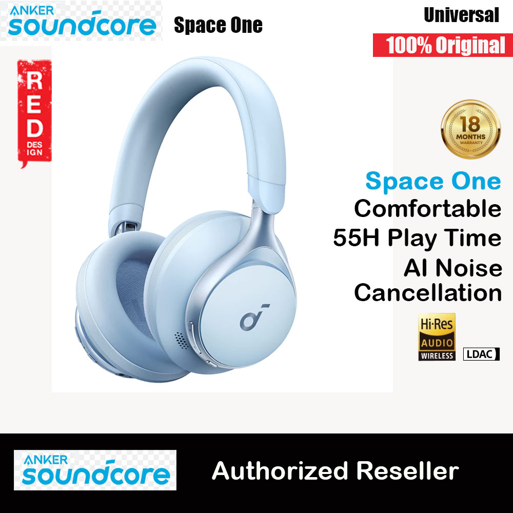 Picture of Soundcore by Anker Space One Headphones Hi-Res Sound Hybrid Active Noise Cancelling Headsets ANC TWS-A3035 (Blue) Red Design- Red Design Cases, Red Design Covers, iPad Cases and a wide selection of Red Design Accessories in Malaysia, Sabah, Sarawak and Singapore 