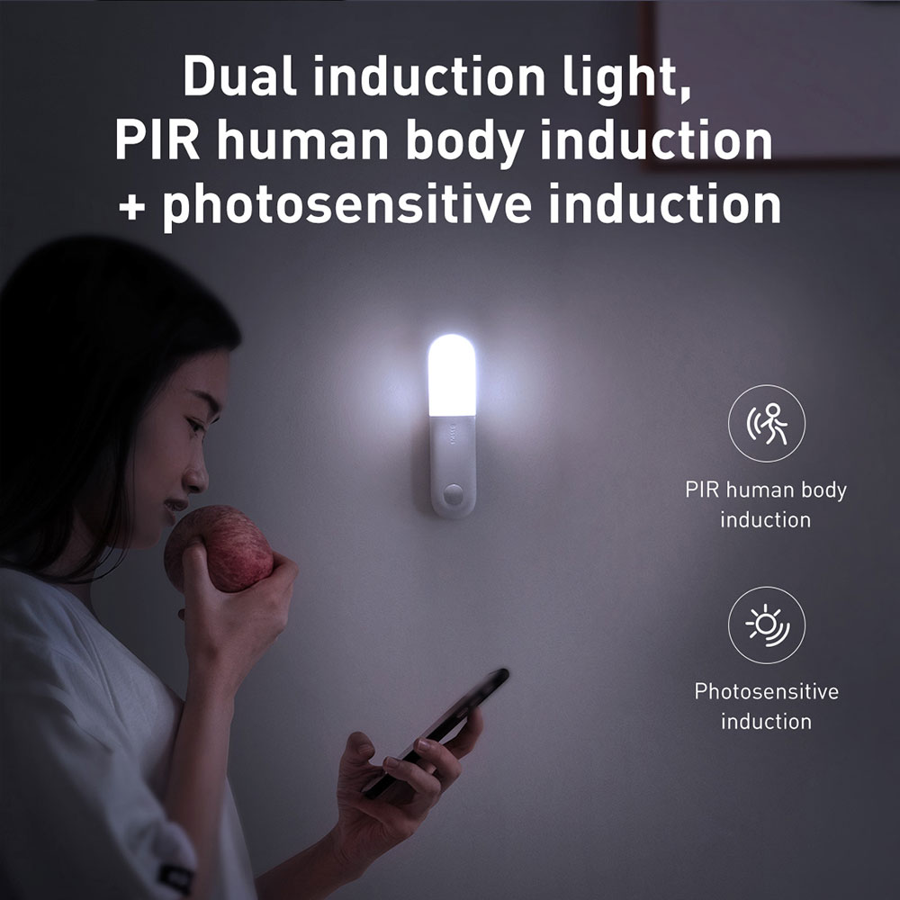 Picture of Baseus Sunshine series human body Induction aisle light corner light portable light yellow light bathroom light storeroom light bedroom light portable flash light motion detect light (Natural light 4000K)