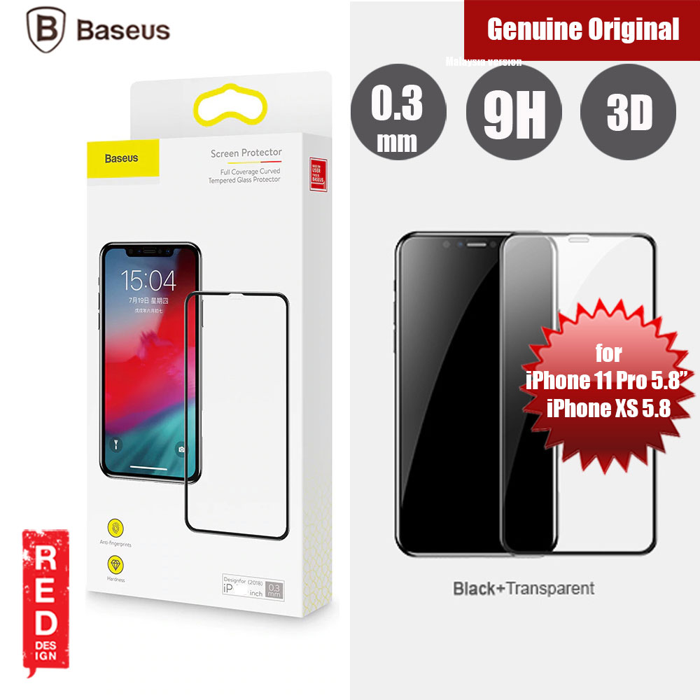 Picture of Baseus 3D Full Coverage Tempered Glass for Apple iPhone XS iPhone X iPhone 11 Pro 5.8" (Black) Apple iPhone XS- Apple iPhone XS Cases, Apple iPhone XS Covers, iPad Cases and a wide selection of Apple iPhone XS Accessories in Malaysia, Sabah, Sarawak and Singapore 