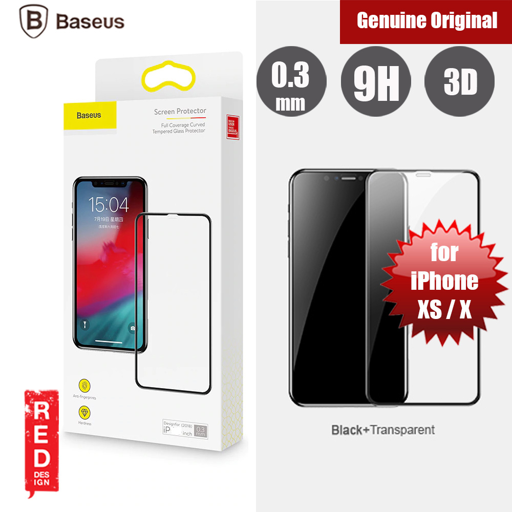 Picture of Baseus 3D Full Coverage Tempered Glass for Apple iPhone XS iPhone X (Black