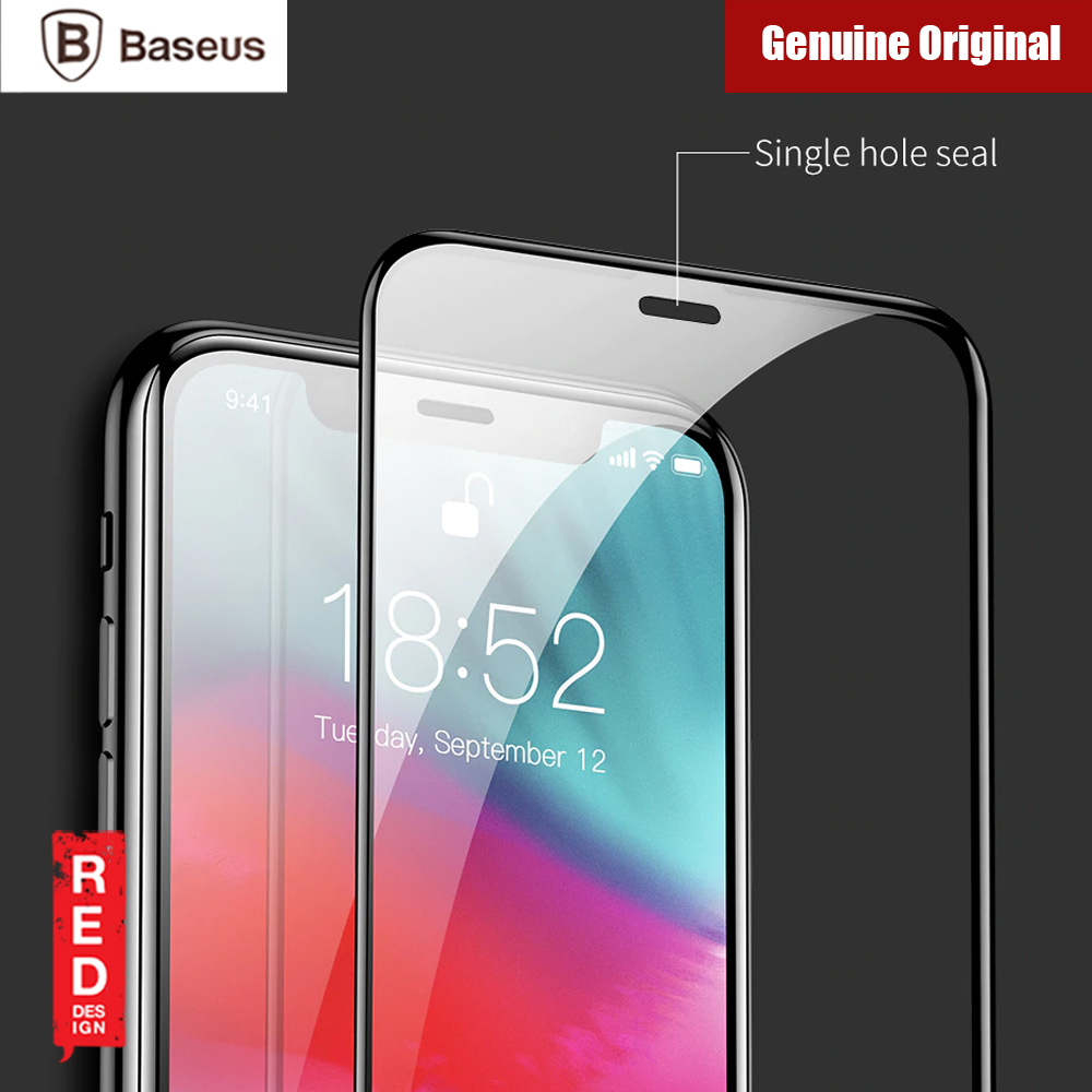 Picture of Apple iPhone XS  | Baseus 3D Full Coverage Tempered Glass for Apple iPhone XS iPhone X iPhone 11 Pro 5.8" (Black)