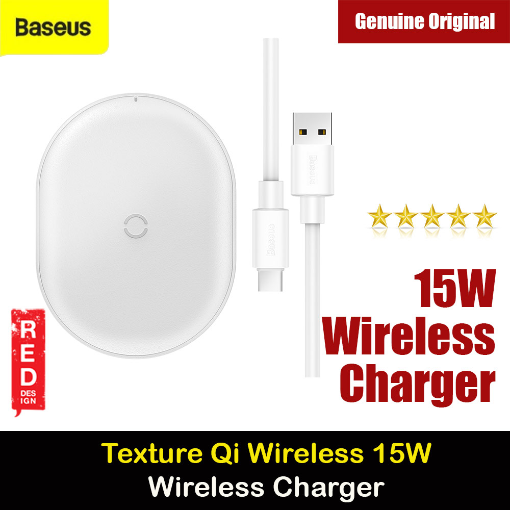 Picture of BASEUS Cobble non slip wireless charging 15W Wireless Charger Pad for Samsung Galaxy S21 Ultra Huawei Mate 30 Pro Mate 40 Pro iPhone 12 Pro Max (White Red Design- Red Design Cases, Red Design Covers, iPad Cases and a wide selection of Red Design Accessories in Malaysia, Sabah, Sarawak and Singapore 