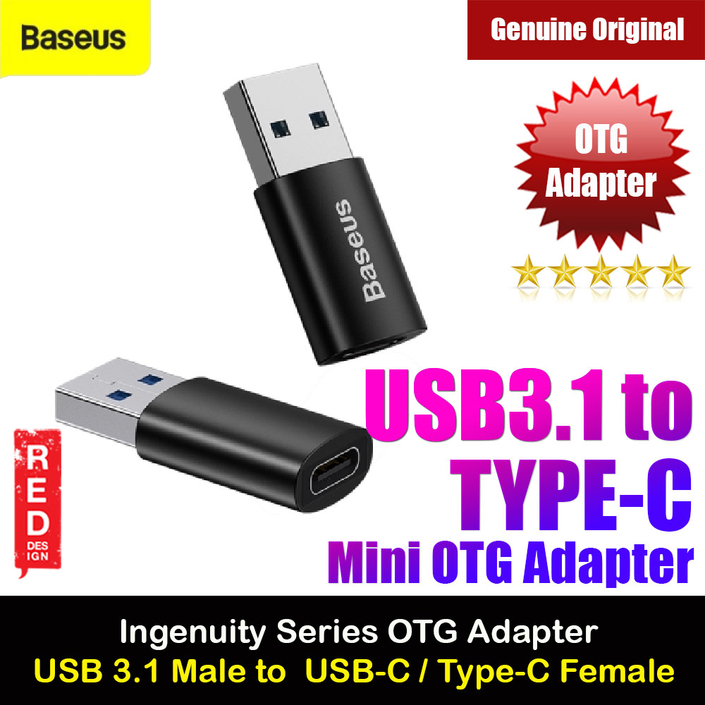 Picture of Baseus Ingenuity Series USB 3.1 Male to  USBC TypeC Female Mini OTG Adapter (Black) Red Design- Red Design Cases, Red Design Covers, iPad Cases and a wide selection of Red Design Accessories in Malaysia, Sabah, Sarawak and Singapore 