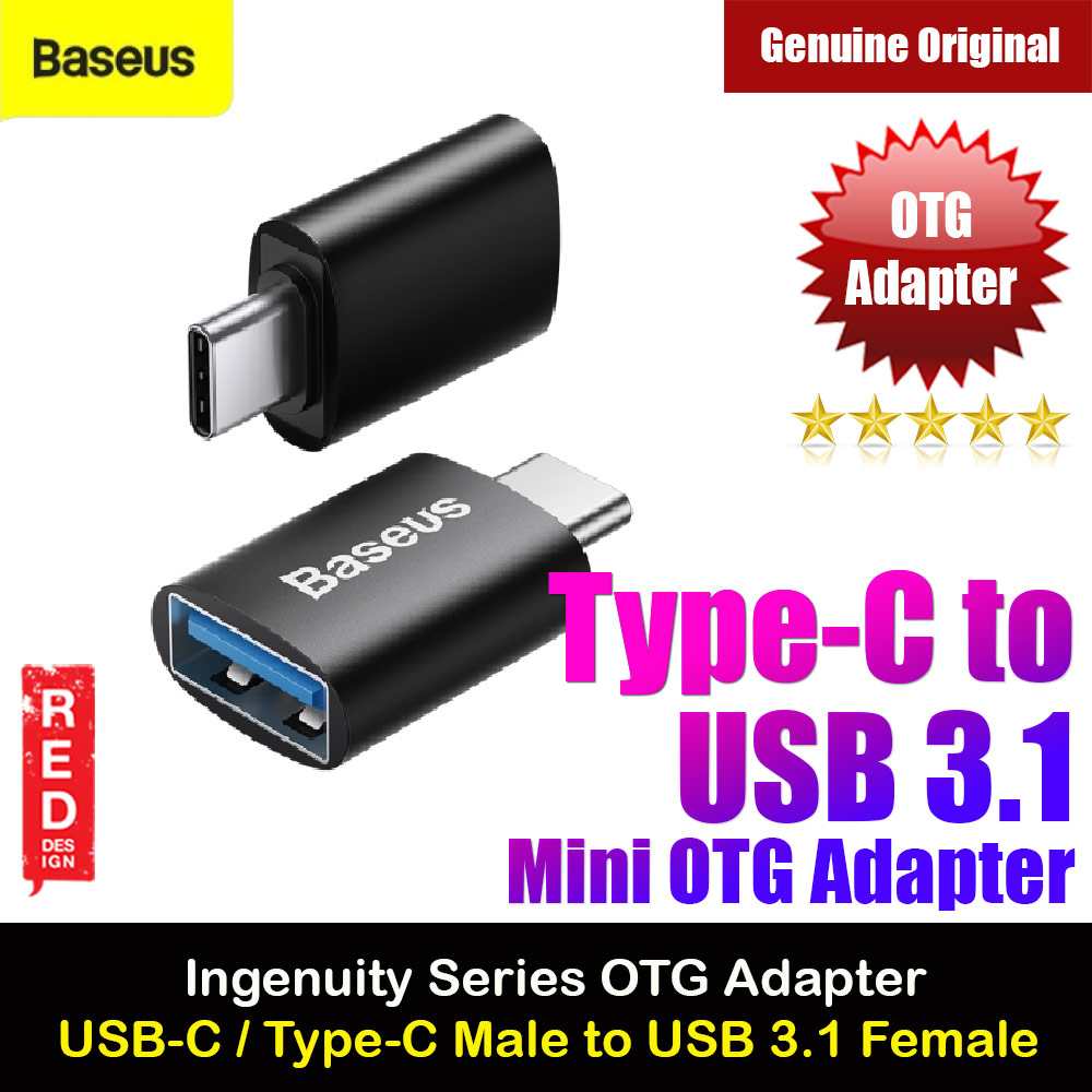 Picture of Baseus Ingenuity Series USBC TypeC Male to USB 3.1 Female Mini OTG Adapter (Black) Red Design- Red Design Cases, Red Design Covers, iPad Cases and a wide selection of Red Design Accessories in Malaysia, Sabah, Sarawak and Singapore 