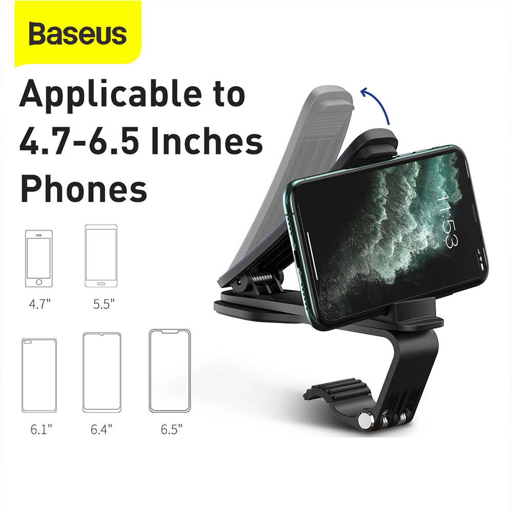 Picture of Baseus Big Mount Pro Car Mount Big Clamp Car Mount for Car Dashboard (Black)