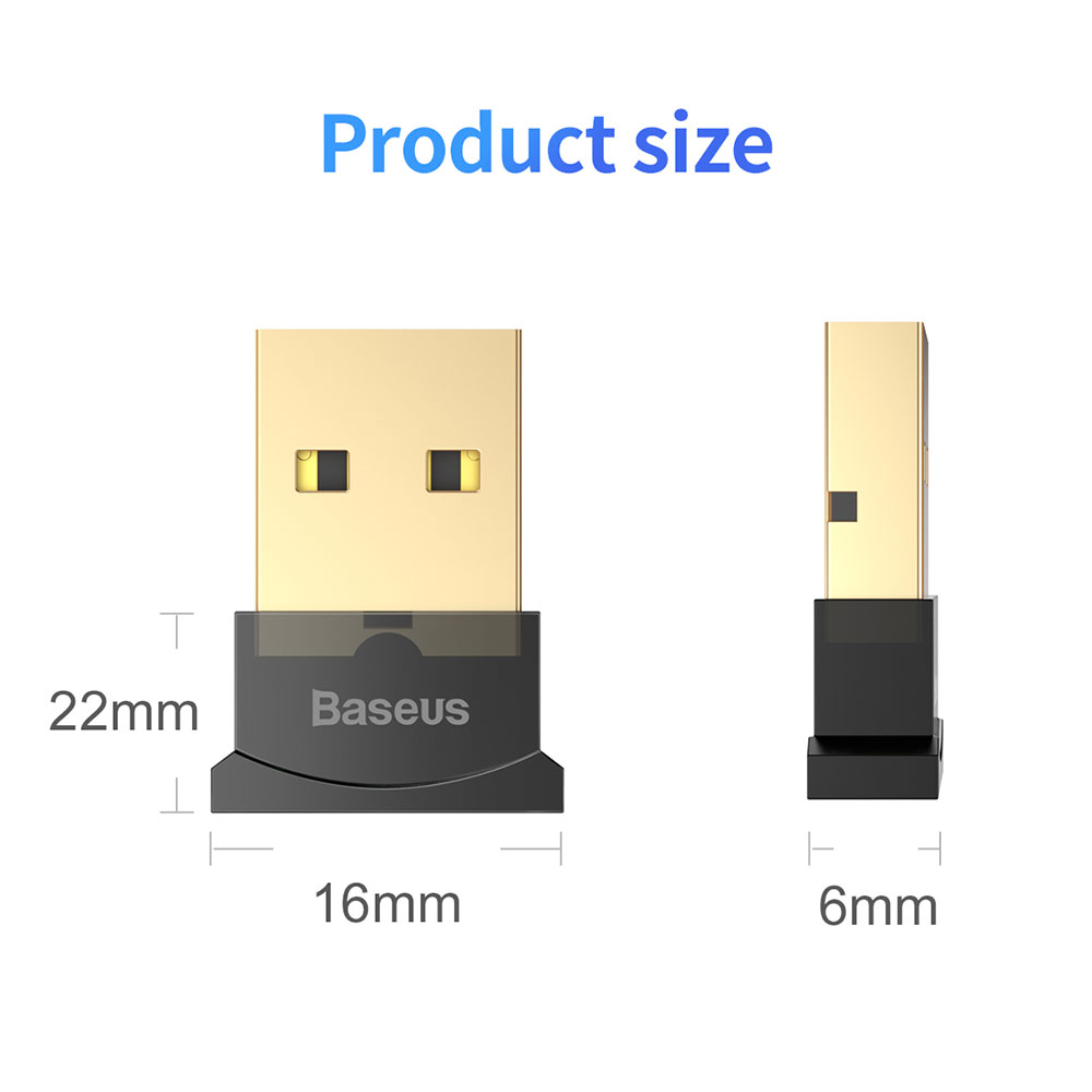 Picture of Baseus USB Bluetooth 4.0 Adapter External Bluetooth Adapter Compatible with Window for connect bluetooth headsets earphone speakers mouse keyboards mobile phones tablets gamepads (Black)