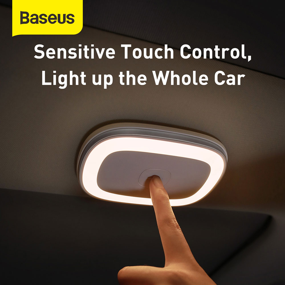 Picture of Baseus inAuto Bright Car Reading Light Touch Control 2 Brightness Slim LED Light Portable Rechargable Light for Car Interior Lockers Wardrobes Kitchens (Natural light 4000K)