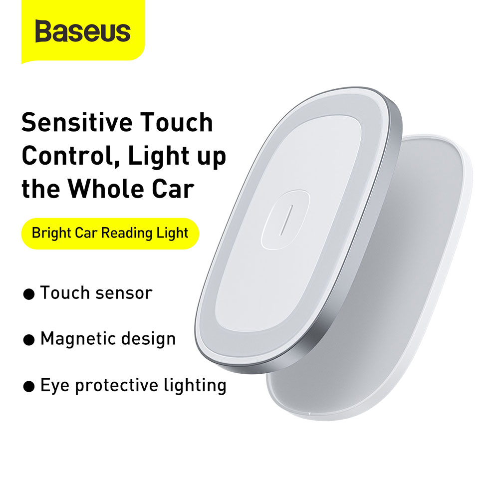 Picture of Baseus inAuto Bright Car Reading Light Touch Control 2 Brightness Slim LED Light Portable Rechargable Light for Car Interior Lockers Wardrobes Kitchens (Natural light 4000K)