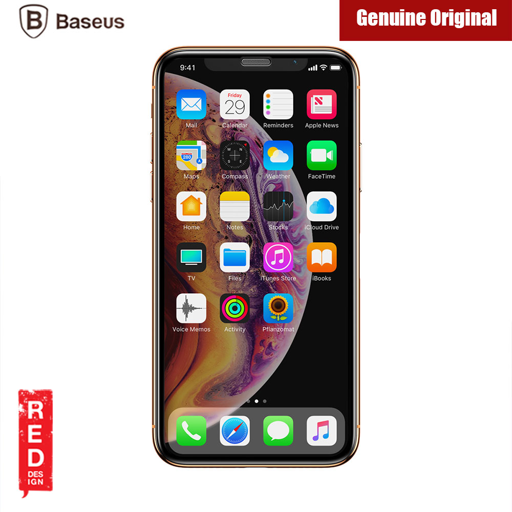 Picture of Apple iPhone XS  | Baseus 3D Full Coverage Tempered Glass for Apple iPhone XS iPhone X iPhone 11 Pro 5.8" with Cellular Dust Prevention (Black)