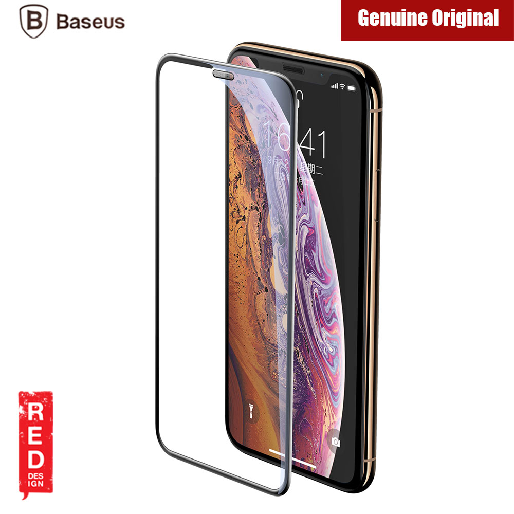 Picture of Apple iPhone XS  | Baseus 3D Full Coverage Tempered Glass for Apple iPhone XS iPhone X iPhone 11 Pro 5.8" with Cellular Dust Prevention (Black)