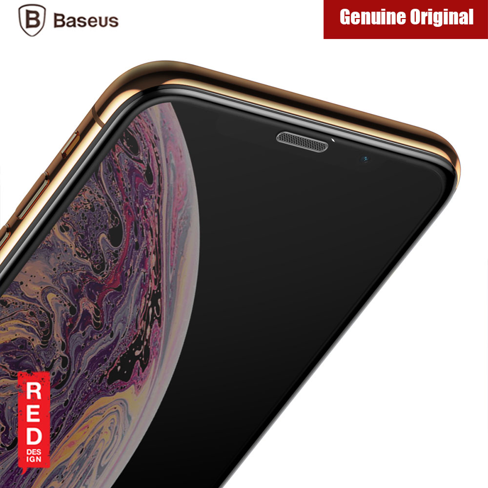 Picture of Apple iPhone XS  | Baseus 3D Full Coverage Tempered Glass for Apple iPhone XS iPhone X iPhone 11 Pro 5.8" with Cellular Dust Prevention (Black)