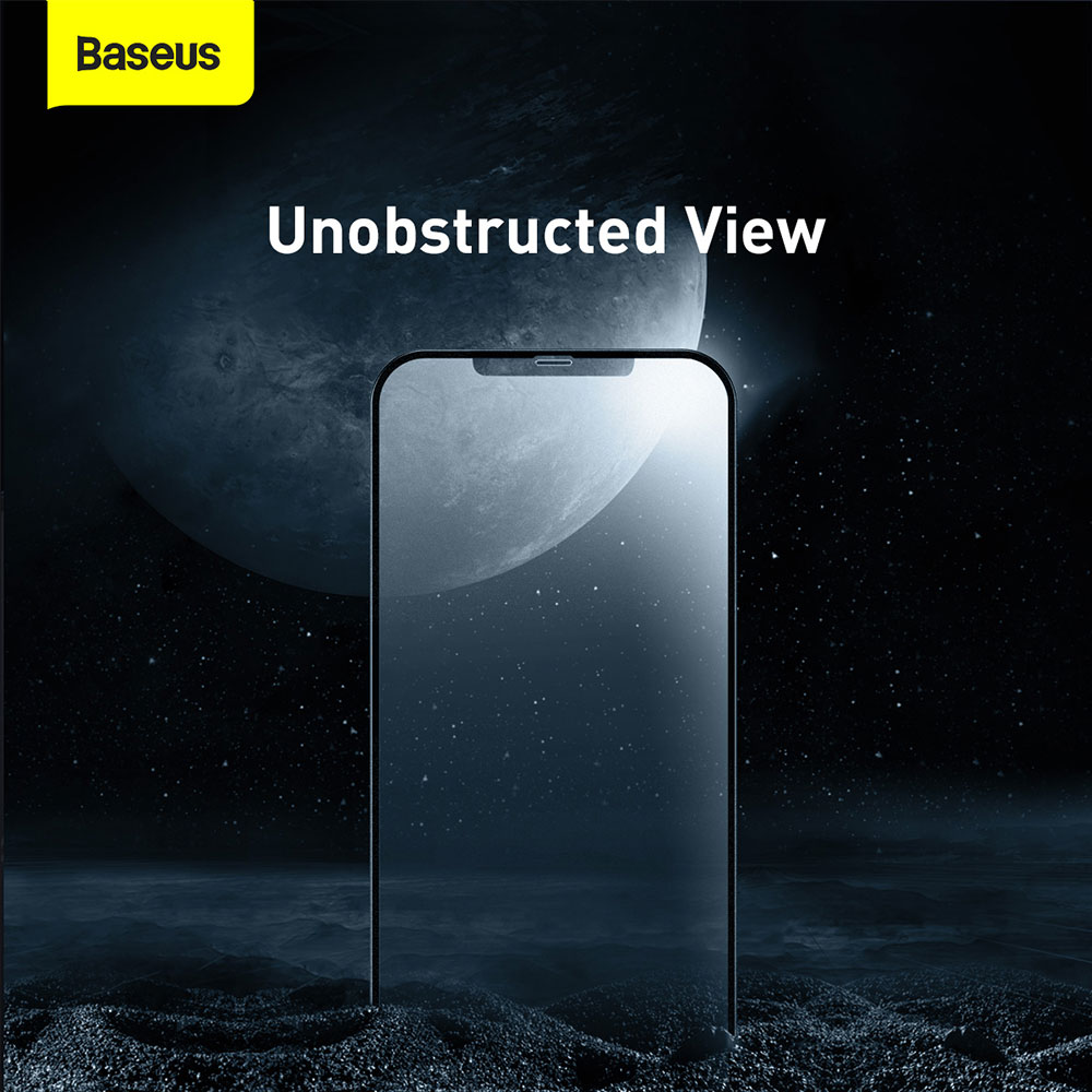 Picture of Apple iPhone 12 Pro Max 6.7  | Baseus 0.25mm Frosted Gaming Gamer Full Screen Anti Finger Print Tempered Glass for iPhone 12 Pro Max 6.7 (Matte 2pcs Pack)