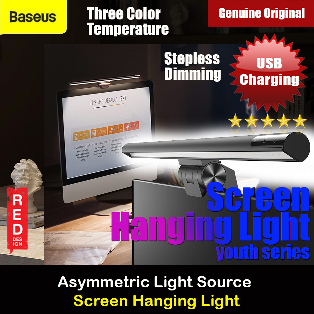 Picture of Baseus iWork Series USB Asymmetric Light Source Screen Hanging LED Light Youth (Black) Red Design- Red Design Cases, Red Design Covers, iPad Cases and a wide selection of Red Design Accessories in Malaysia, Sabah, Sarawak and Singapore 