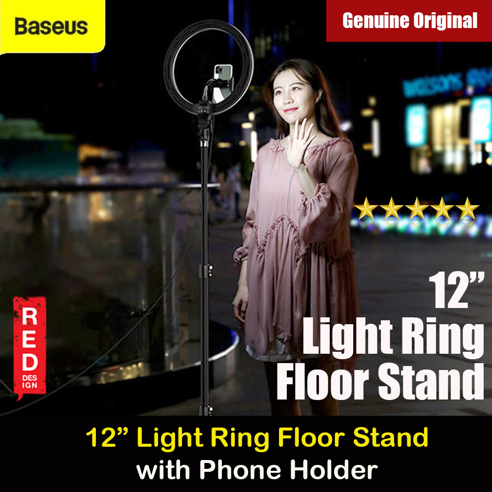 Picture of Baseus Live Stream Phone Holder Stand with 12 inches Light Ring with adjustable Brightness Level (12 inches Ring with Floor Stand) Red Design- Red Design Cases, Red Design Covers, iPad Cases and a wide selection of Red Design Accessories in Malaysia, Sabah, Sarawak and Singapore 