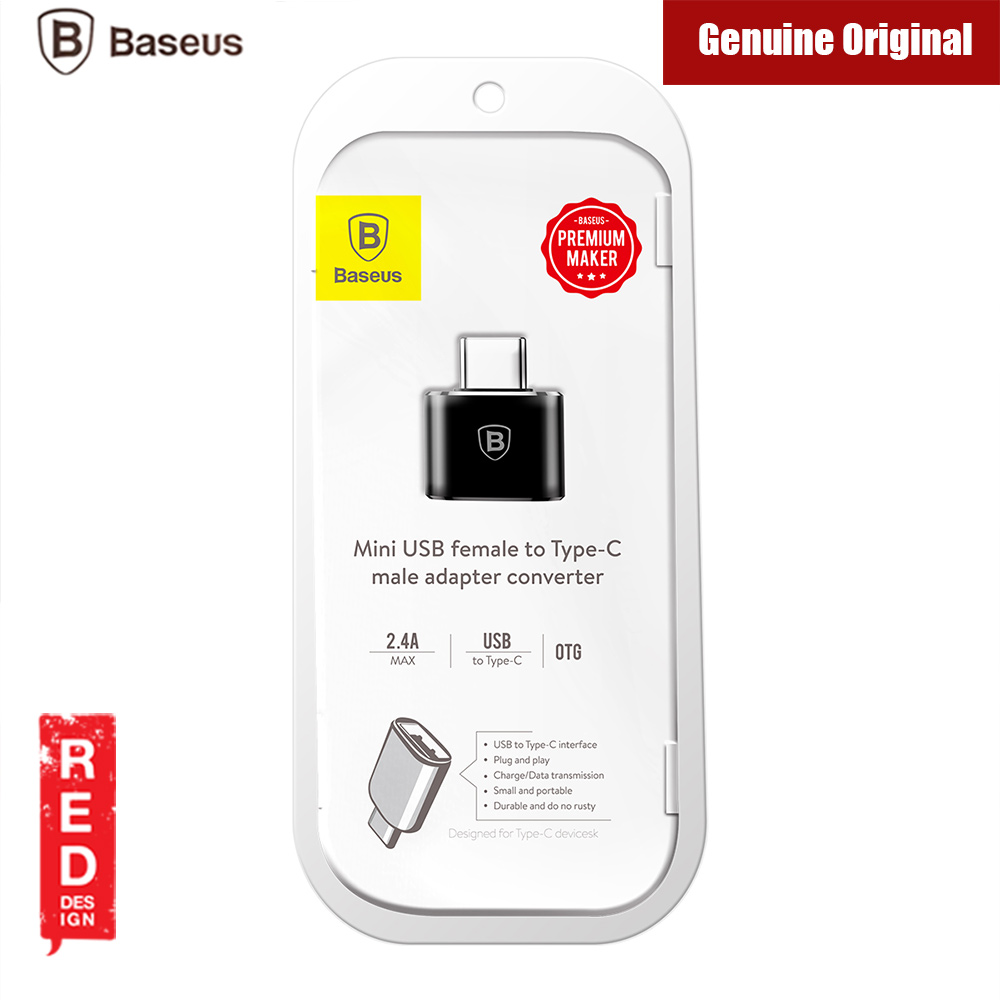 Picture of Baseus Mini USB Female to Type C Male Adapter Converter (Black)