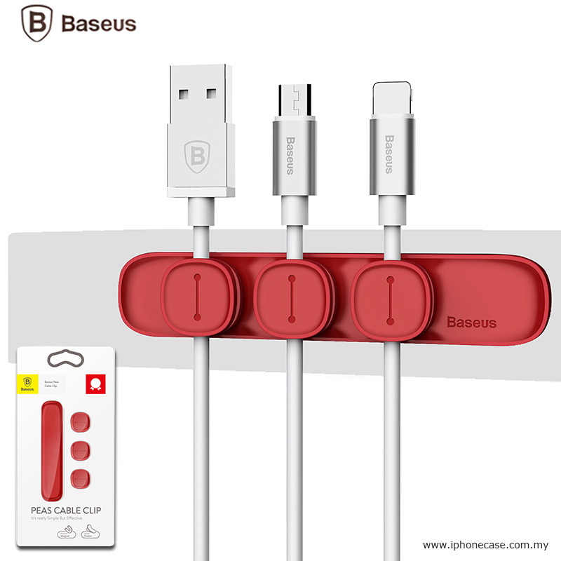 Picture of BASEUS Peas Magnetic Cable Clip USB Cord Holder Wire Management - Red Red Design- Red Design Cases, Red Design Covers, iPad Cases and a wide selection of Red Design Accessories in Malaysia, Sabah, Sarawak and Singapore 