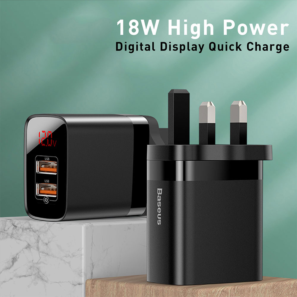 Picture of Baseus QC3.0 Quick Charge 18W Charger for Apple Samsung Huawei Mi (Black)