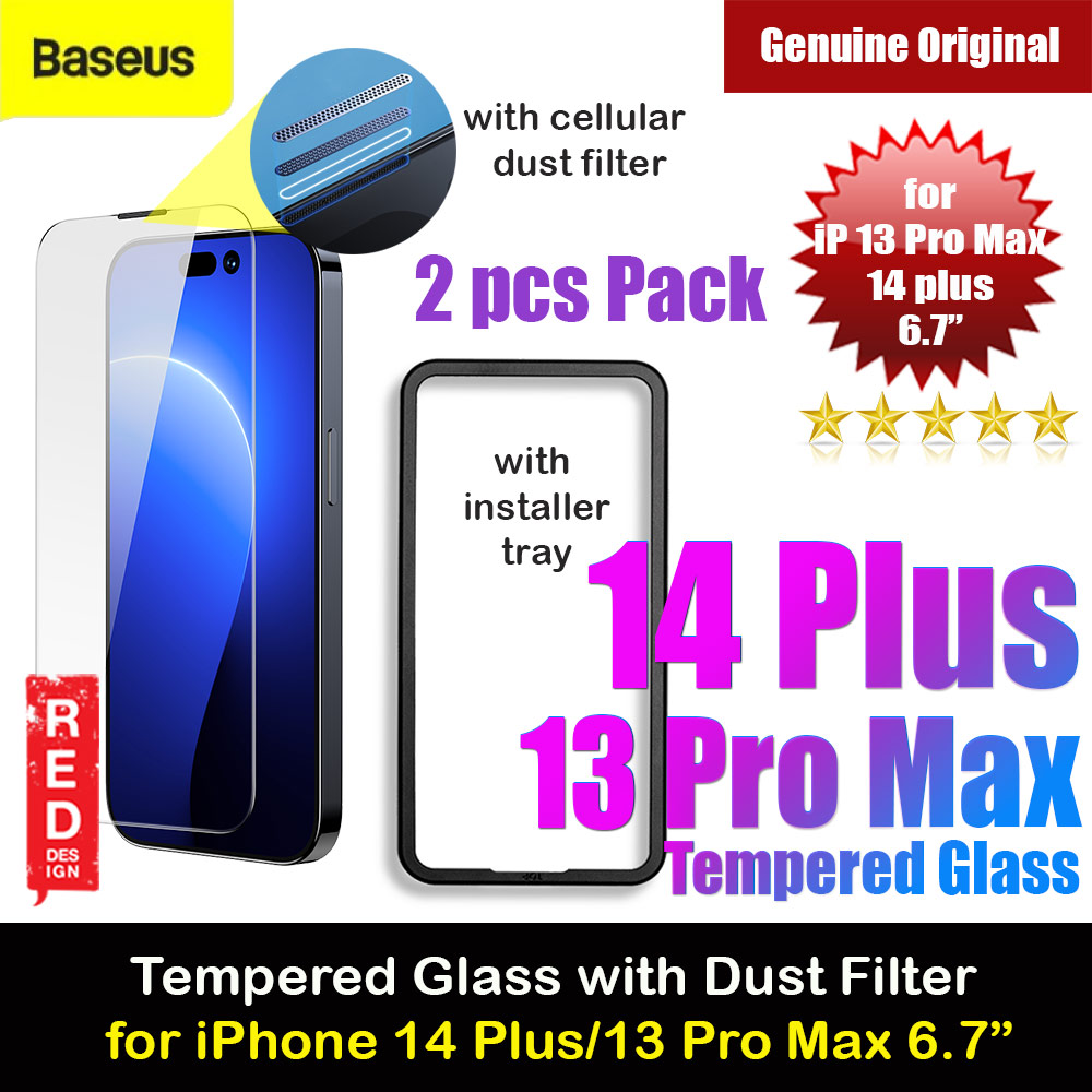Picture of Baseus Full Coverage Invisible Tempered Glass with Cellular Dust Prevention for iPhone 14 Plus iPhone 13 Pro Max 6.7 (HD Clear 2pcs) Apple iPhone 14 Plus 6.7- Apple iPhone 14 Plus 6.7 Cases, Apple iPhone 14 Plus 6.7 Covers, iPad Cases and a wide selection of Apple iPhone 14 Plus 6.7 Accessories in Malaysia, Sabah, Sarawak and Singapore 