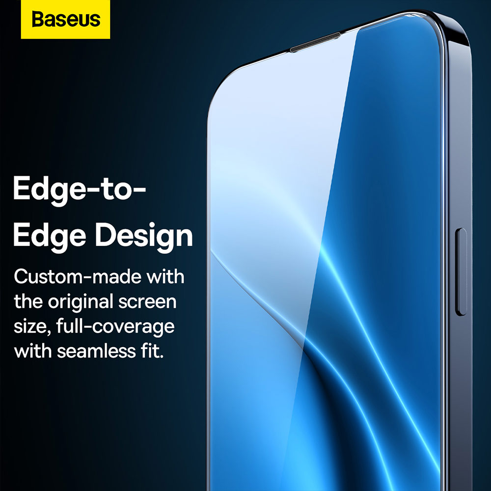 Picture of Apple iPhone 14 Plus 6.7  | Baseus Full Coverage Invisible Tempered Glass with Cellular Dust Prevention for iPhone 14 Plus iPhone 13 Pro Max 6.7 (HD Clear 2pcs)