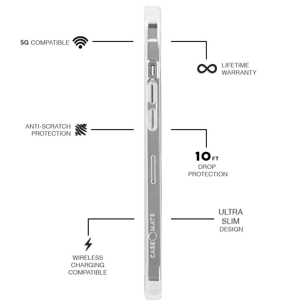 Picture of Apple iPhone 12 mini 5.4  | Case Mate Tough Clear Series Drop Protection Case for iPhone 12 Mini 5.4 (Clear)