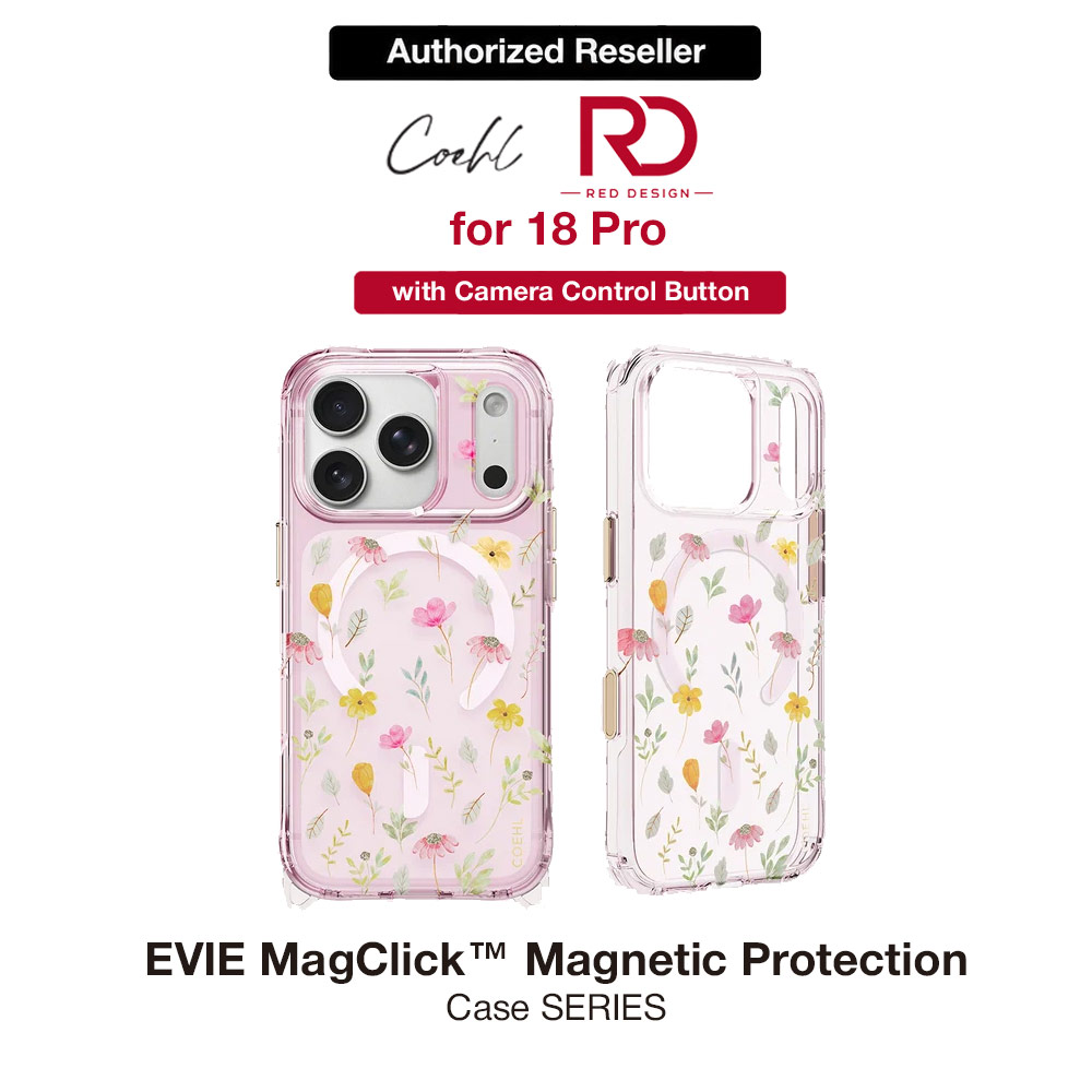 Picture of Coehl EVIE MagClick Magnetic Charging Case with Camera Control Button for iPhone 18 Pro - Pink Blossom Apple iPhone 18 Pro- Apple iPhone 18 Pro Cases, Apple iPhone 18 Pro Covers, iPad Cases and a wide selection of Apple iPhone 18 Pro Accessories in Malaysia, Sabah, Sarawak and Singapore 