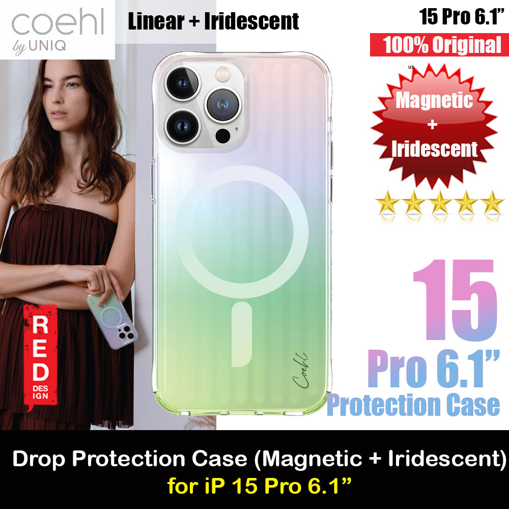 Picture of Coehl by Uniq Design for Modern Women Girl Lady Magnetic Charging Compatible for iPhone 15 Pro 6.1 (Linear Iridescent) Apple iPhone 15 Pro 6.1- Apple iPhone 15 Pro 6.1 Cases, Apple iPhone 15 Pro 6.1 Covers, iPad Cases and a wide selection of Apple iPhone 15 Pro 6.1 Accessories in Malaysia, Sabah, Sarawak and Singapore 