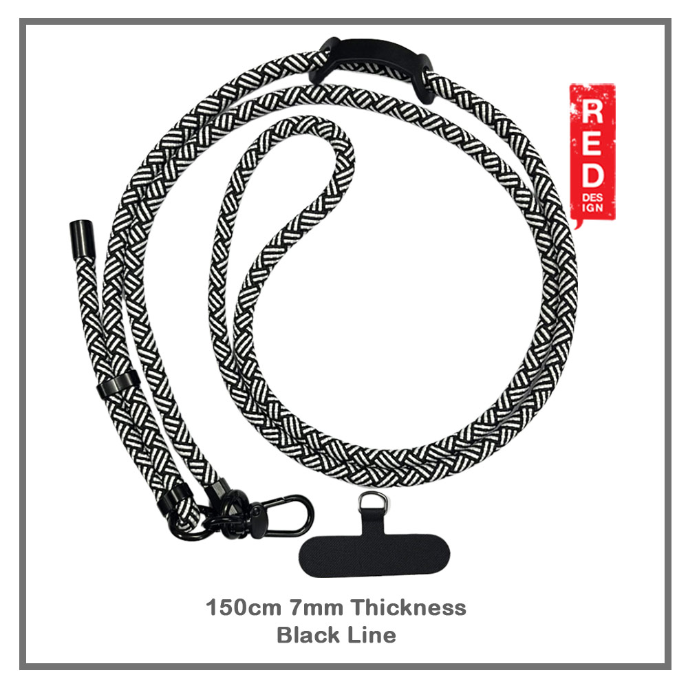 Picture of Red Design Selected Shoulder Lanyard Strap Crossbody Nylon Strap 150cm (Black Line)