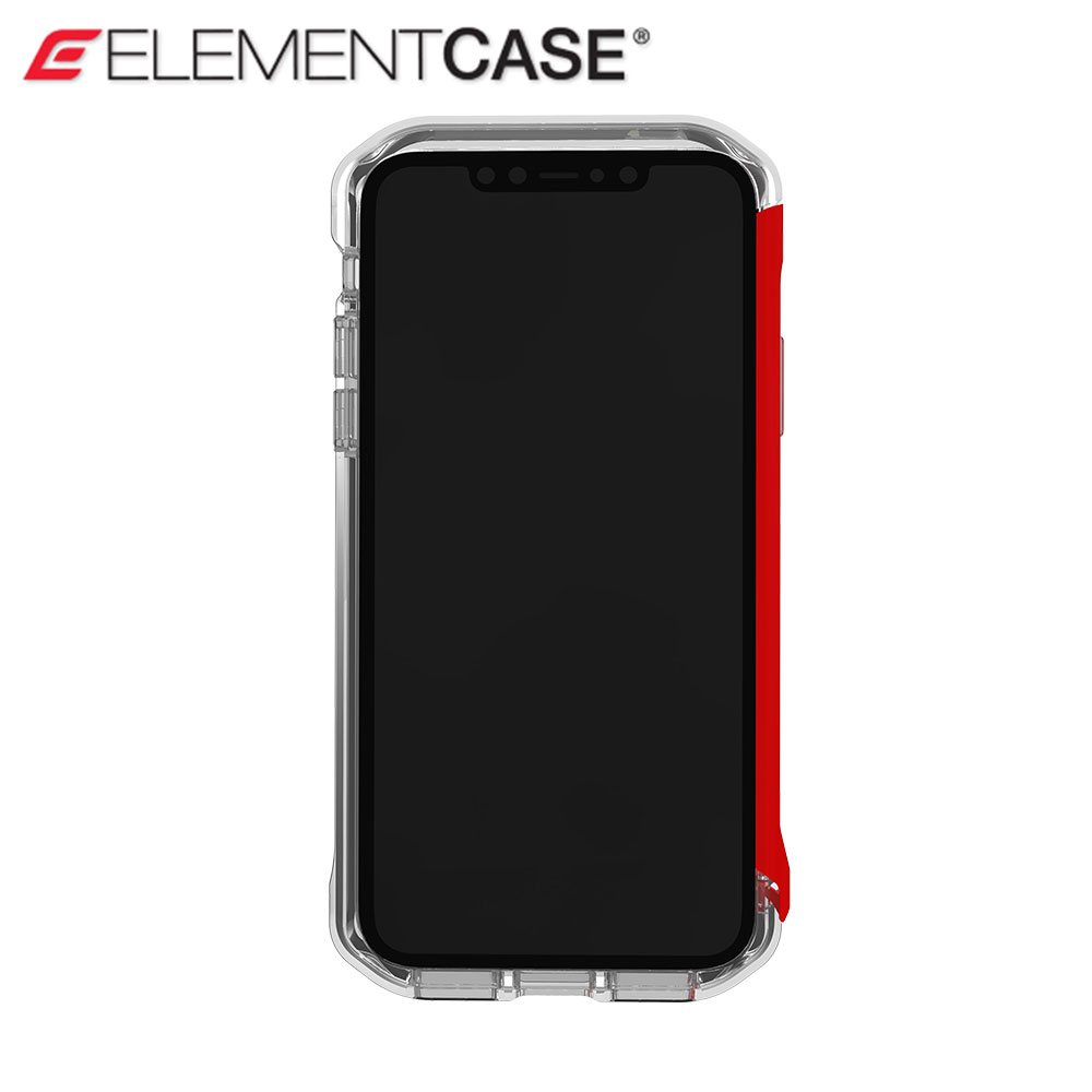 Picture of Apple iPhone 11 Pro Max 6.5 Case | Element Case Rail Series Drop Protection Bumper for iPhone 11 Pro Max 6.5 (Red Clear)