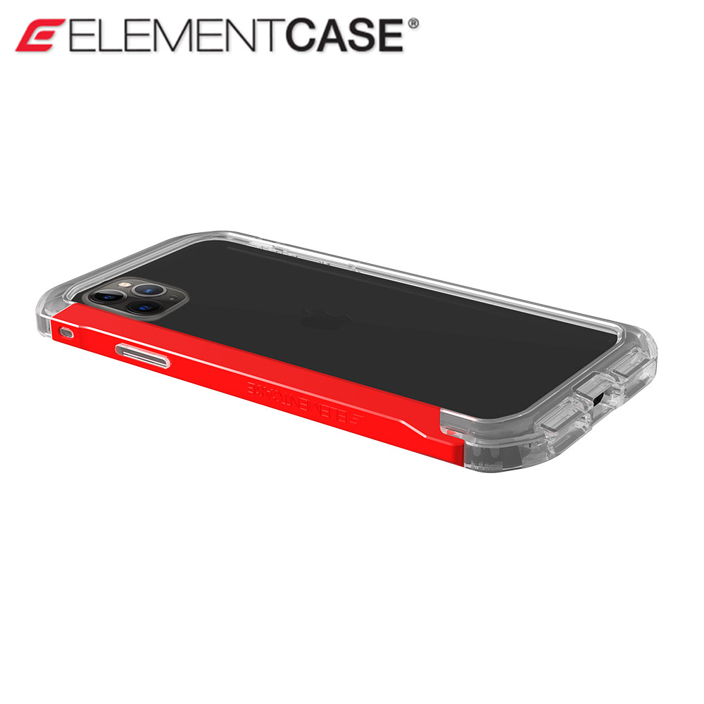 Picture of Apple iPhone 11 Pro Max 6.5 Case | Element Case Rail Series Drop Protection Bumper for iPhone 11 Pro Max 6.5 (Red Clear)