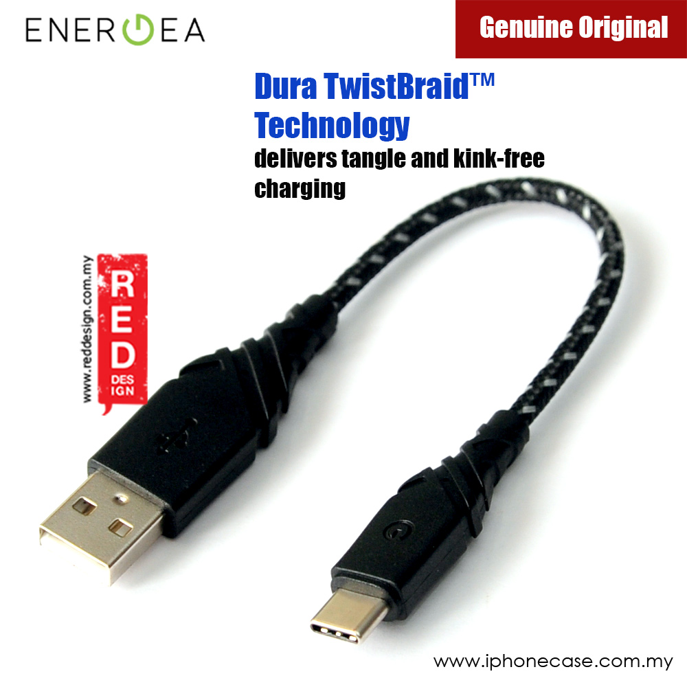 Picture of Energea DuraGlitz 3A Fast Speed Charging Type-C Cable 18cm (Black)