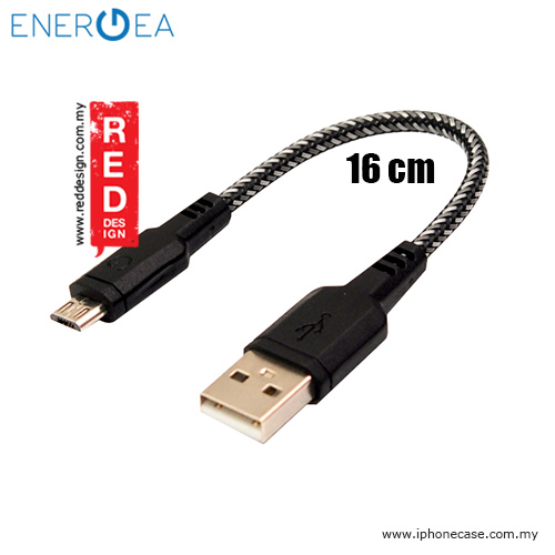 Picture of Energea NYLOTOUGH Micro USB Rapid Charge and Sync Braid Short Cable 16CM - Black