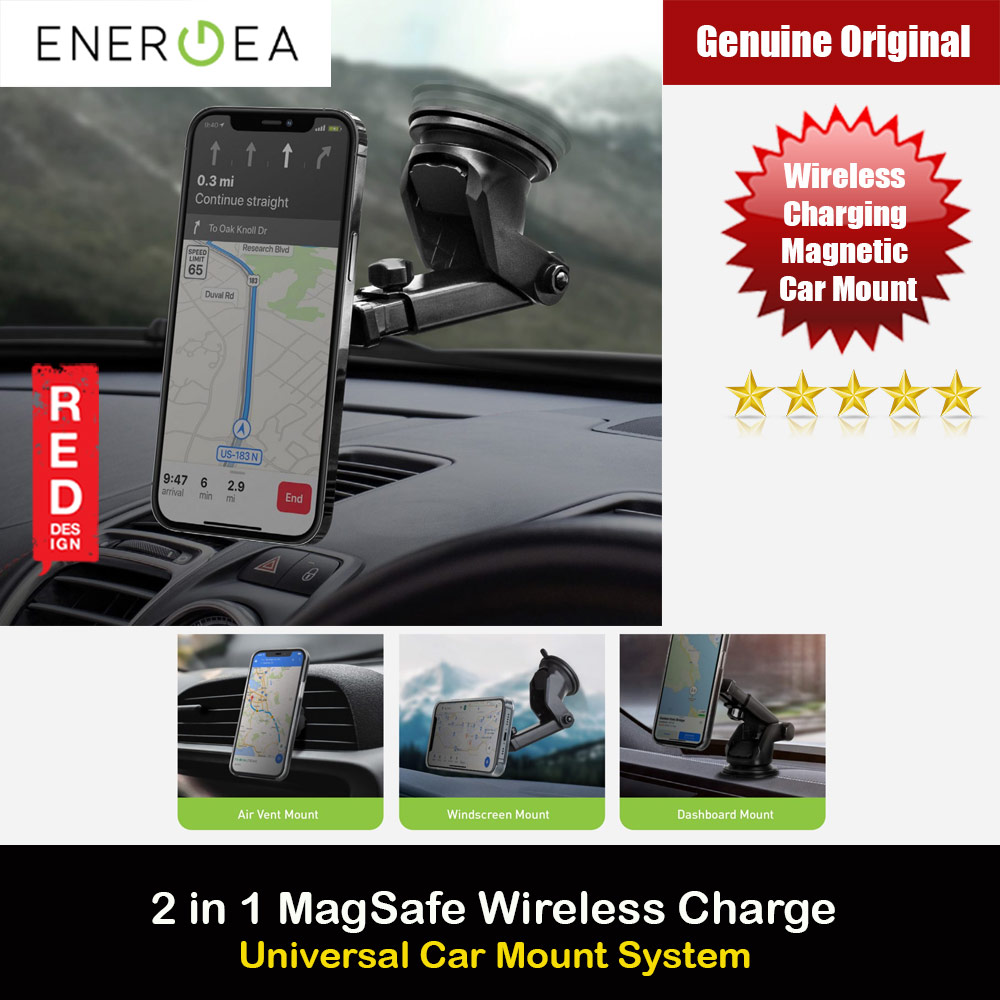 Energea MagDisc Drive Magsafe Wireless Charging Car Mount Car