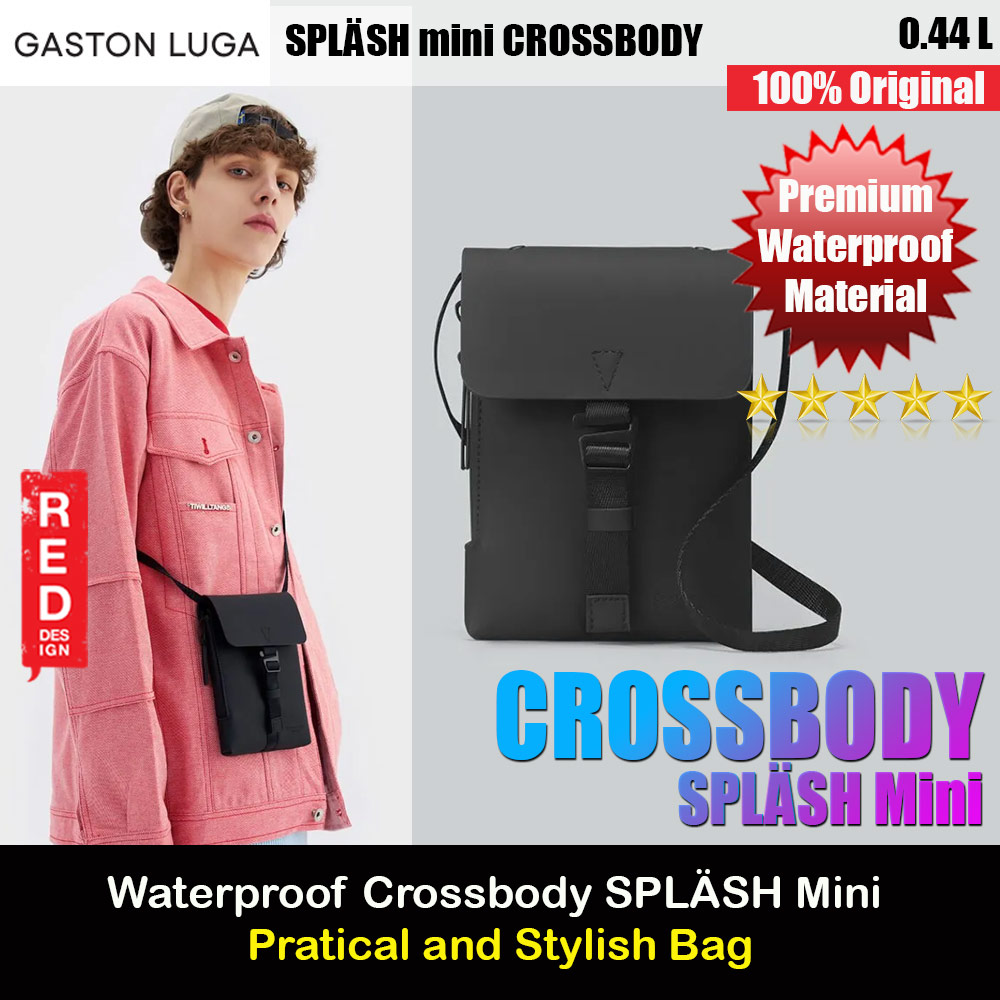 Picture of Gaston Luga SPLÄSH Mini CROSSBODY BAG Premium Waterproof Eco Material Bag Compact Messenger Style Bag with Adjustable Shoulder Strap (Black) Red Design- Red Design Cases, Red Design Covers, iPad Cases and a wide selection of Red Design Accessories in Malaysia, Sabah, Sarawak and Singapore 