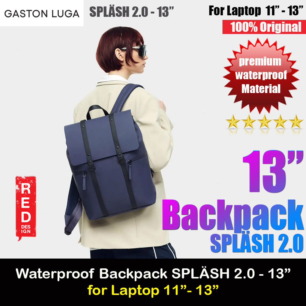 Picture of Gaston Luga SPLÄSH 2.0 13" Premium Waterproof Eco Material Backpack (Dark Blue) Red Design- Red Design Cases, Red Design Covers, iPad Cases and a wide selection of Red Design Accessories in Malaysia, Sabah, Sarawak and Singapore 