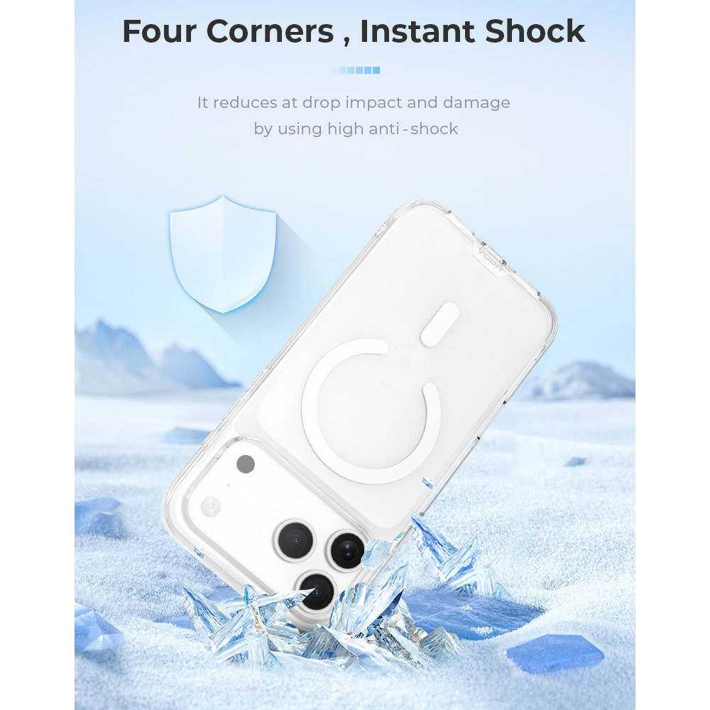 Picture of Apple iPhone 18 Pro Max Case | Hoda Crystal Pro Case with Military Standard MagSafe Enhanced with PureSurface TM with Camera Button for iPhone 18 Pro Max - Clear