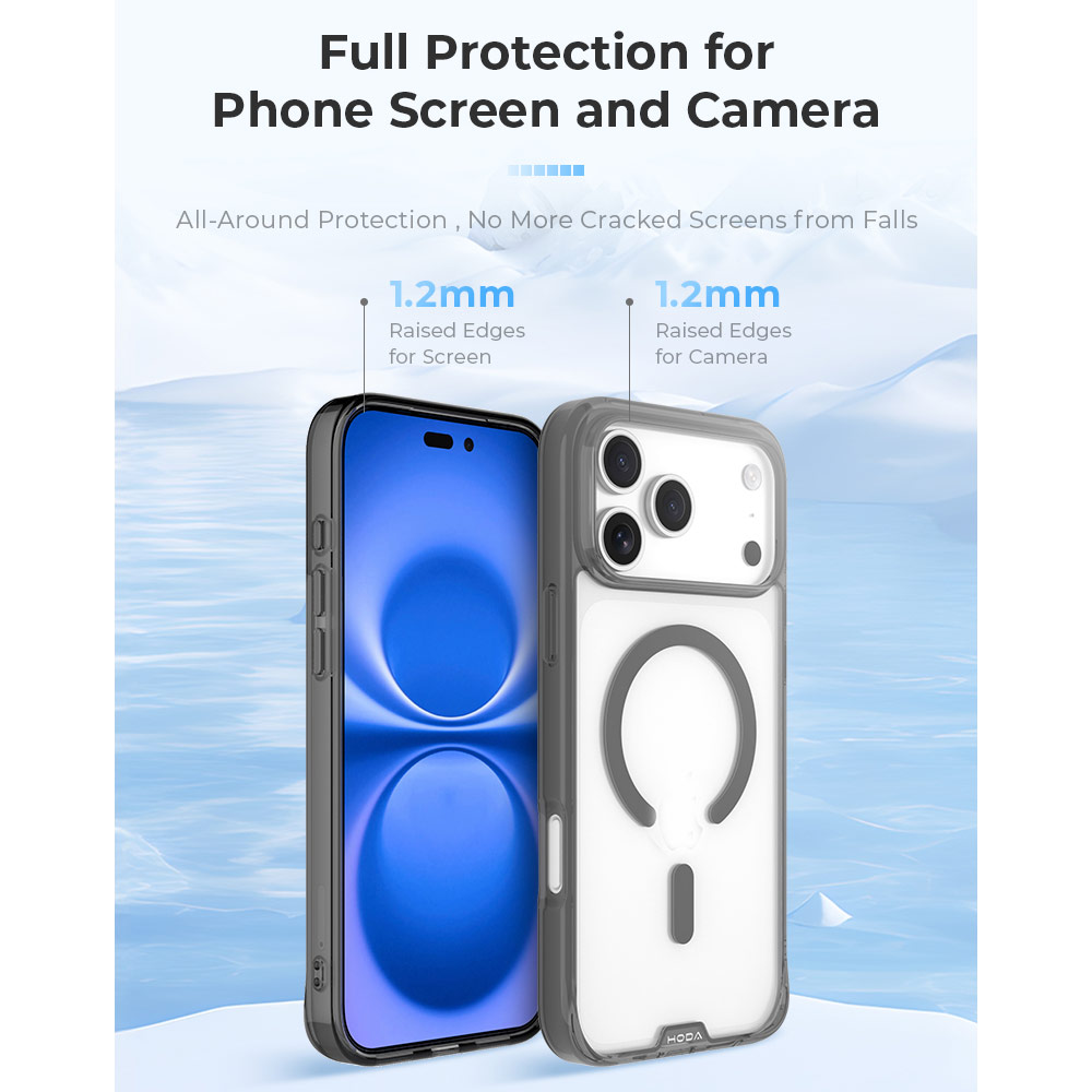 Picture of Apple iPhone 18 Pro Max Case | Hoda Crystal Pro Case with Military Standard MagSafe Enhanced with PureSurface TM with Camera Button for iPhone 18 Pro Max - Clear