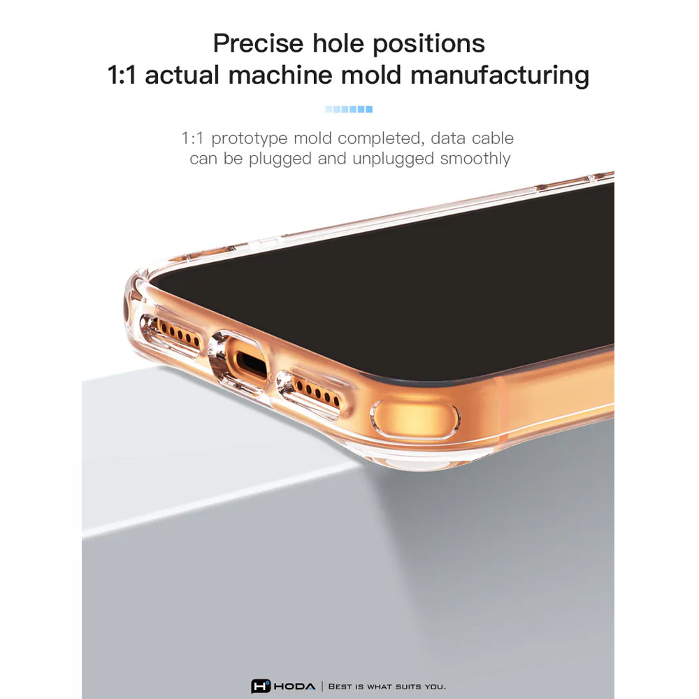 Picture of Apple iPhone 18 Pro Case | Hoda Crystal Ultra Case with Military Standard MagSafe Pure Surface TM with Camera Button for iPhone 18 Pro - Clear Black