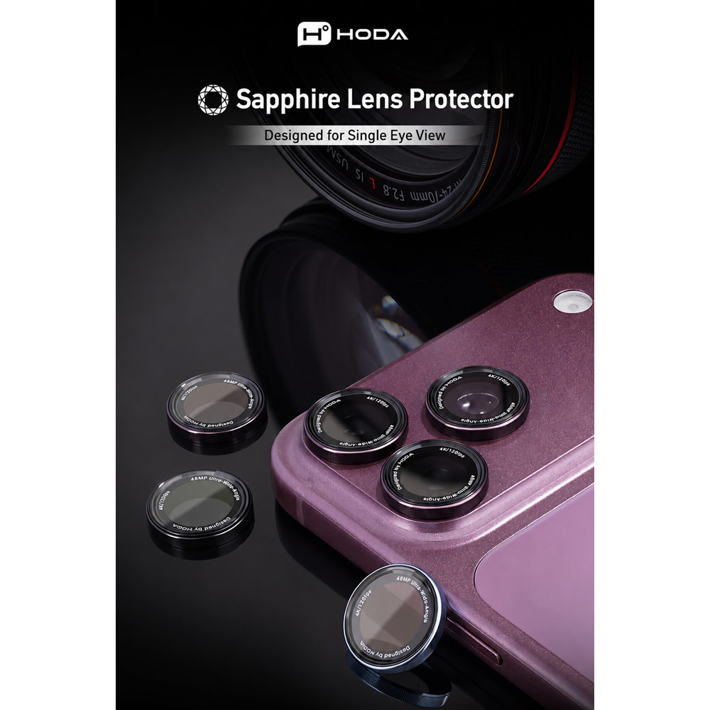 Picture of Apple iPhone 18 Pro Max  | Hoda Sapphire Lens Protector (Monocular Like Design) for iPhone 18 Pro |18 Pro Max - Blue (3PCS)