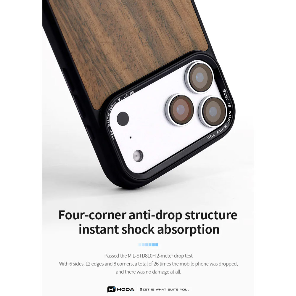 Picture of Apple iPhone 18 Pro Max Case | Hoda DIVERSE Case with Magnet for iPhone 18 Pro Max 17 Pro Max - WALNUT