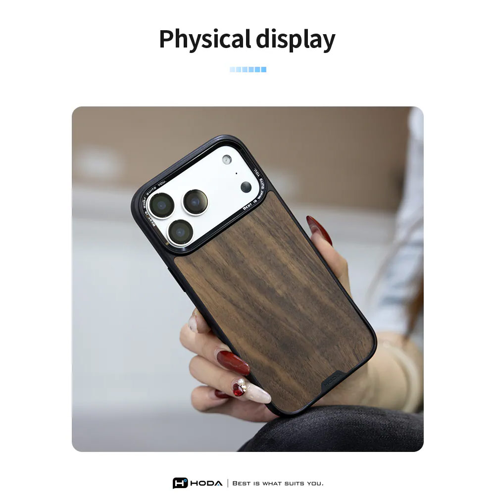 Picture of Apple iPhone 18 Pro Max Case | Hoda DIVERSE Case with Magnet for iPhone 18 Pro Max 17 Pro Max - WALNUT