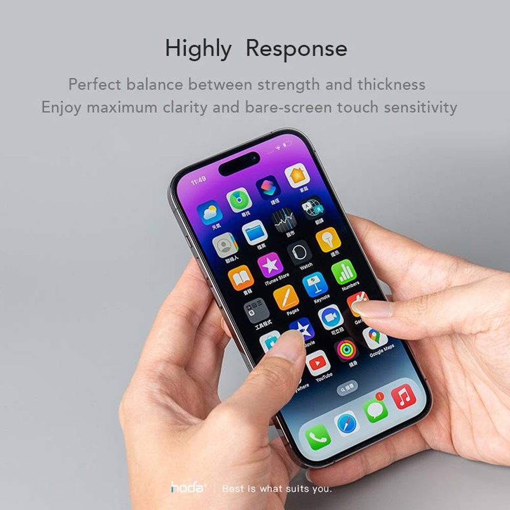 Picture of Apple iPhone 14 Pro 6.1 Screen Protector | Hoda 0.33mm 2.5D Full Coverage Anti Reflection Tempered Glass Screen Protector for Apple iPhone 14 Pro 6.1 (Anti Reflection)