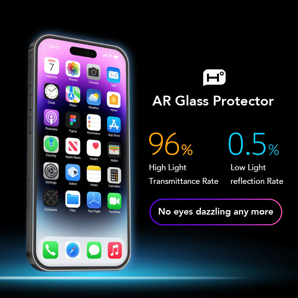 Picture of Apple iPhone Air 6.5 Screen Protector | Hoda Anti Reflection Full Coverage Tempered Glass Screen Protector for iPhone Air 6.5 (Anti Reflection)