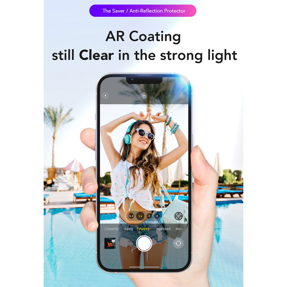 Picture of Apple iPhone Duo Case | Hoda Anti-Peeper Privacy 2ways with Anti Reflection Case Friendly Ultra Clear Tempered Glass Screen Protector for iPhone Duo- Privacy AR
