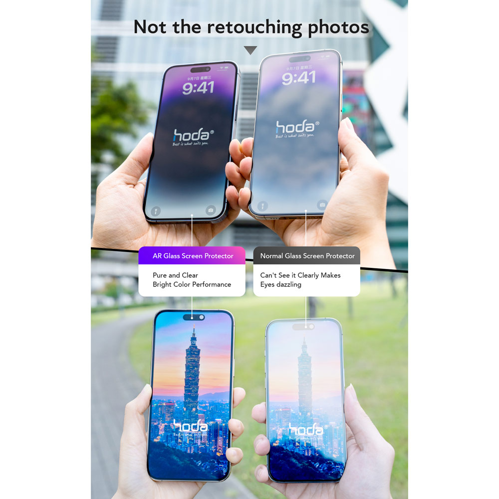 Picture of Apple iPhone Duo Case | Hoda Anti-Peeper Privacy 2ways with Anti Reflection Case Friendly Ultra Clear Tempered Glass Screen Protector for iPhone Duo- Privacy AR