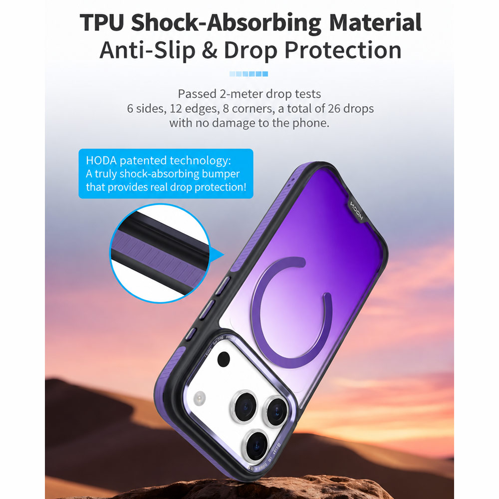 Picture of Apple iPhone 18 Pro Max Case | Hoda MultiColor Case with Magnet for iPhone 18 Pro Max 17 Pro Max - Lunar Gray
