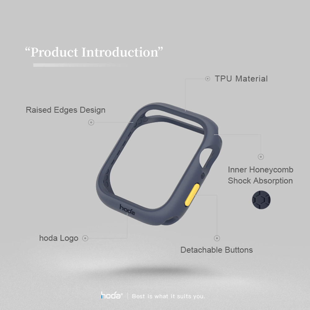 Picture of Apple Watch 41mm Case | Hoda Rough Case Apple Watch 41mm Series 7 Protection Case (Blue)